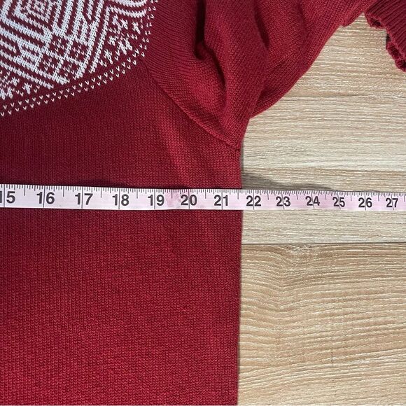 Croft & Barrow Red White Holiday Knit Sweater Size Extra Extra Large - Picture 8 of 10